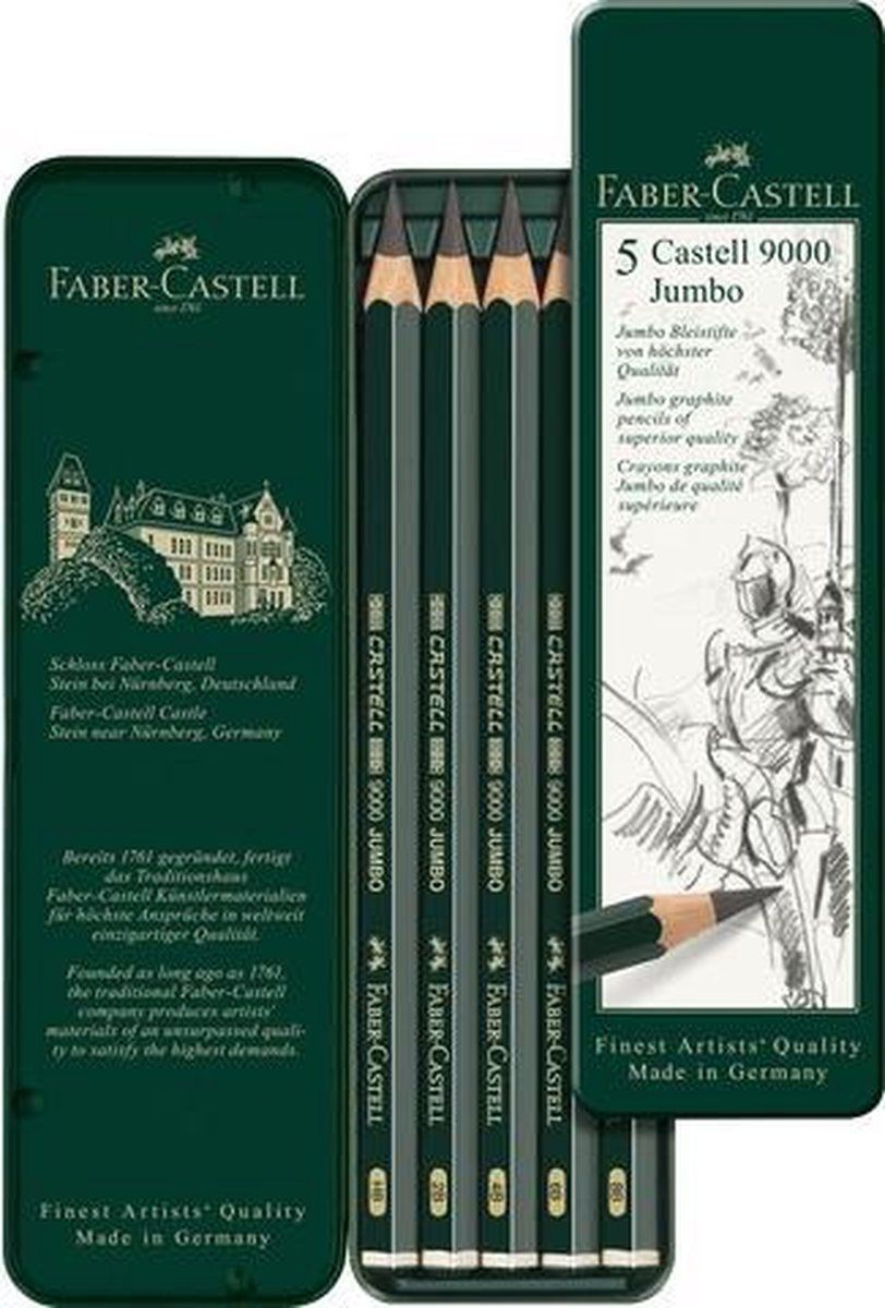 Faber-Castell 9000 Jumbo potlood etui met 5 stuks - FC