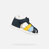 Geox B Sandal Macchia Boy sandalen voor jongens, Marineblauw Dk Geel, 26 EU