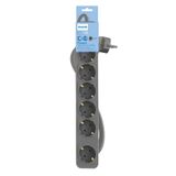 Philips CHP2164G Stekkerdoos met 6 stopcontacten, kabel 1,5 m, hoofdschakelaar, automatische veiligheidsslot, led-display voor voeding, grijs