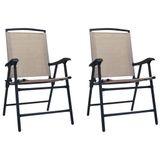 VidaXL Chaise de jardin extérieur acier textile taupe 2 pièces