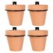 Darware Metalen wandring plantenbakken met potten (4-pack, 8-delige set); wandgemonteerde kleipotten met houders voor planten en bloemen