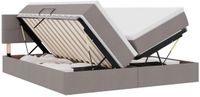 vidaXL LED opbergbed met matras Taupe 200 x 200 cm Stof