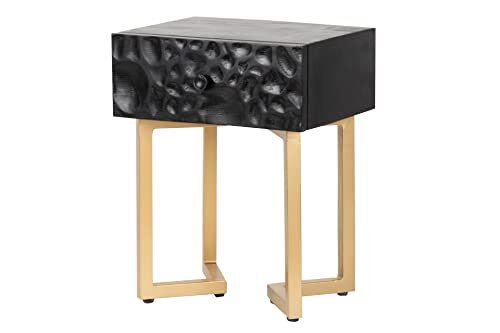 Adda Home Tafel, hout, handgreep/metaal, zwart, 45 x 35 x 55 cm