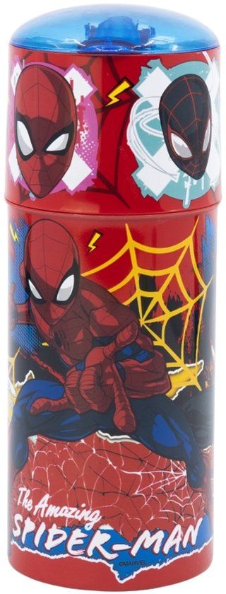 Stor Spiderman Drinkbeker – 350 ml – Rood/Blauw – Kunststof – BPA-vrij – Marvel Design
