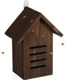 Merkloos Houten insectenhotel voor lieveheersbeestjes - 25x185x12 cm - tuindecoratie voor ophangen - bruin