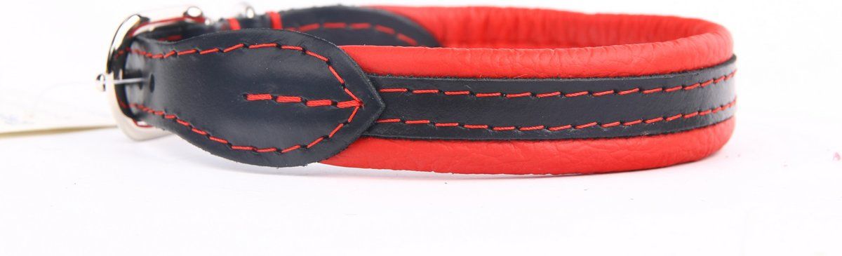 Dog's Companion - Leren Halsband - Soft/Duo - 49-52 cm x 20 mm - Rood