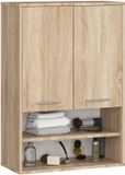 Akord Hangende Badkamerkast FIN H934 W64 met 2 Deuren en 4 Planken Sonoma Eik 64 x 94 x 30 cm