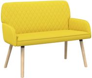vidaXL 2-zitsbank met massief houten poten Lichtgeel