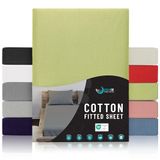 Jersey Dreamzie Jersey Katoenen Hoeslakens Groen - Voor Matras 80 x 160 x 12 cm - Gecertificeerd Vrij van Chemische Producten (OEKO TEX)