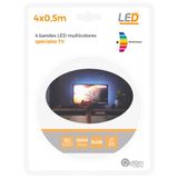 4 GEFOM 400322 ledstrips tv 2 x 50 cm RGB met afstandsbediening USB