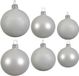 Kaemingk B.V. Lot complet de boules de Noël en verre blanc hiver brillant/mat 26x pièces