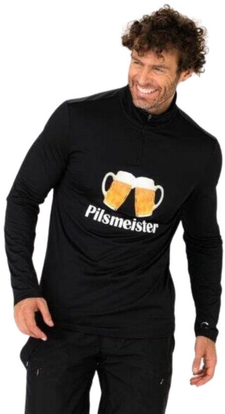 FALCON Partypully-Pilsmeister Skipully Heren Zwart - Maat S - 1/4 Zip - Outdoor - Herfst/Winter 2025