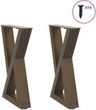 vidaXL Salontafelpoten - 2 stuks - 38x(42-43,3) cm - Staal - Naturel