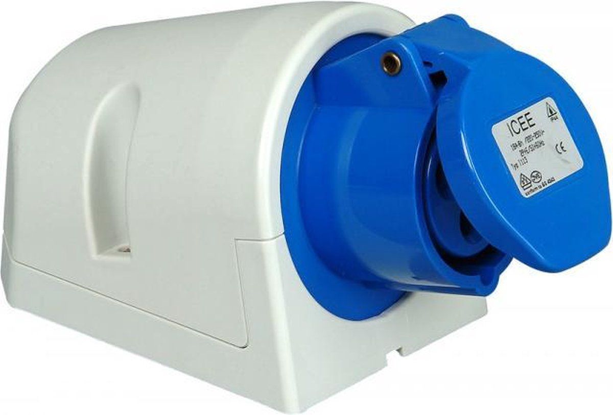 Kopp 16A 3p 6h PCE wandcontactdoos met deksel, IP44