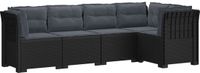 vidaXL 5-Zits Tuinbank met Kussens Rattanlook PP Antraciet