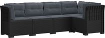 vidaXL Banc de jardin 5 places avec coussins aspect rotin PP anthracite
