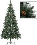 Prolenta Maison Exclusive Kunstkerstboom met dennenappels en witte glitter, 210 cm