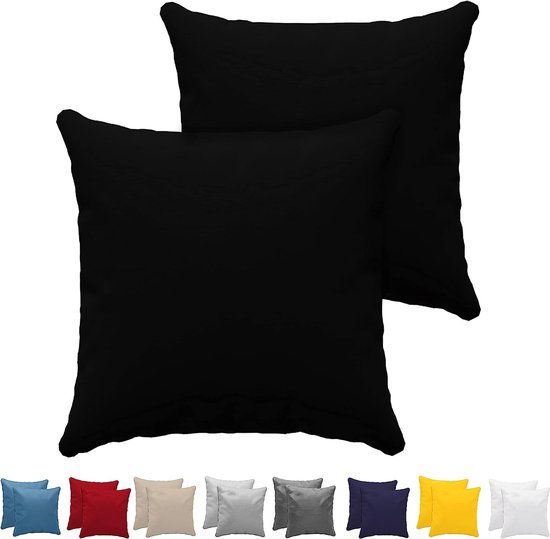 Dreamzie Kussensloop 80x80 cm Zwart (Set van 2)