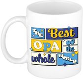 Bellatio Decorations Cadeau mok - de beste opa - van de wereld - wit - 300 ml - keramiek