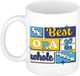 Bellatio Decorations Cadeau mok - de beste opa - van de wereld - wit - 300 ml - keramiek