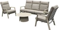 AVH-Collectie Barolo stoel bank loungeset 4 delig verstelbaar latte