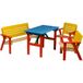 dobar Kinderzitset met kindertafel, kinderzitbank en tweemaal kinderstoel, meerkleurig
