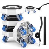 Sans marque Transporteur de meubles - Kit de 4 déménageurs de meubles - Aide au transport - 400kg - ABS/acier au carbone noir 6x11cm - Avec roues pivotantes à 360° et levier