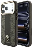 Guess - Leather 4G Stripe Round Classic Logo MagSafe Case for iPhone 18 Pro / 17 Pro - Brown