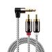 CableCreation 3,5 mm naar RCA-kabel, hoek 3,5 mm mannelijk naar 2 x RCA mannelijk, Aux stereo-audio en vergulde splitter, voor smartphones, mp3, tablets, luidsprekers, thuisbioscoop, HDTV, ca. 1 m