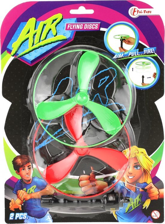 Toi Toys Toi-toys Flying Discs Air 12 Cm Groen/rood 3-delig