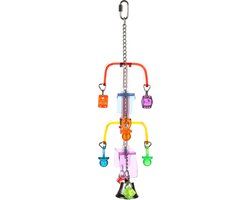 Flamingo Vogelkooi Hanger Acryl - Willekeurig - 12 x 5 x 37 cm