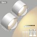 Lampe murale LED magnétique sans fil - lampe de lecture - 2 pièces - rechargeable - montage sans perçage - rotatif à 360° - interrupteur tactile - blanc