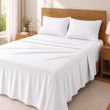 Degrees home 4-delige beddengoedset van polyester microvezel, verstelbaar hoeslaken, laken en kussensloop, bed 180 cm
