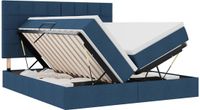 vidaXL LED opbergbed met matras Blauw 200 x 200 cm Stof