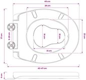 vidaXL Toiletbril Wit 47 x 37 x 4 cm Duroplast