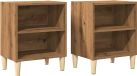 vidaXL Nachtkastjes - 2 stuks - 40x30x50cm - Hout - Eikenkleur