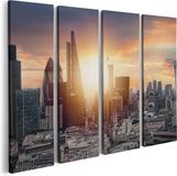 Artaza Canvas Schilderij Vierluik Londen Stad bij Zonsopgang - 80x60 cm - Canvas Print