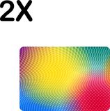 BWK Collections BWK Flexibele Placemat - Gekleurd Patroon - Set van 2 - 35x25 cm - PVC - Afneembaar