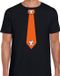 Bellatio Decorations Shoppartners Bv Zwart fan t-shirt voor heren - oranje voetbal stropdas - Holland / Nederland supporter - EK/ WK shirt / outfit L
