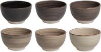 Cookinglife Kom Delice Gris Bruin/Beige/Grijs - Set van 6 ø 14 cm - Aardewerk