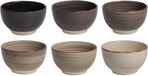Cookinglife Kom Delice Gris Bruin/Beige/Grijs - Set van 6 ø 14 cm - Aardewerk