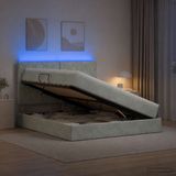 vidaXL LED opbergbed met matras Lichtgrijs 160 x 200 cm Fluweel