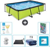 EXIT Toys EXIT Rechthoekig Lime Frame Zwembad - 300 x 200 x 65 cm - Inclusief Pomp - Solar Mat - Solarzeil - Vloertegels - 7-delig