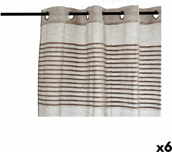 Gift Decor Gordijn Strepen - Bruin - 140 x 260 cm - 6 stuks