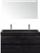 BES LED Maxx XL Badmeubelset 120 cm - Black Oak - Wastafel Lucca Enkel 2 Kraangaten met LED Spiegel