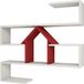 Homemaniac Wandschap Nest 100x22x93 cm Wit en Rood