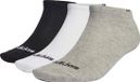 adidas Sportswear Dunne Linear Korte Sokken 3 Paar - Unisex - Grijs - 28-30