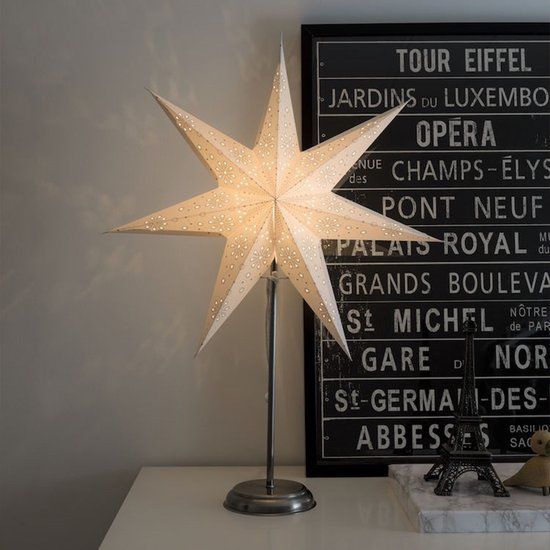 Konstsmide Kerstster op plateau - wit - 7 punten - 68 cm