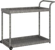 vidaXL Serveerwagen 100x45x83 cm poly rattan grijs