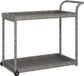 vidaXL Serveerwagen 100x45x83 cm poly rattan grijs